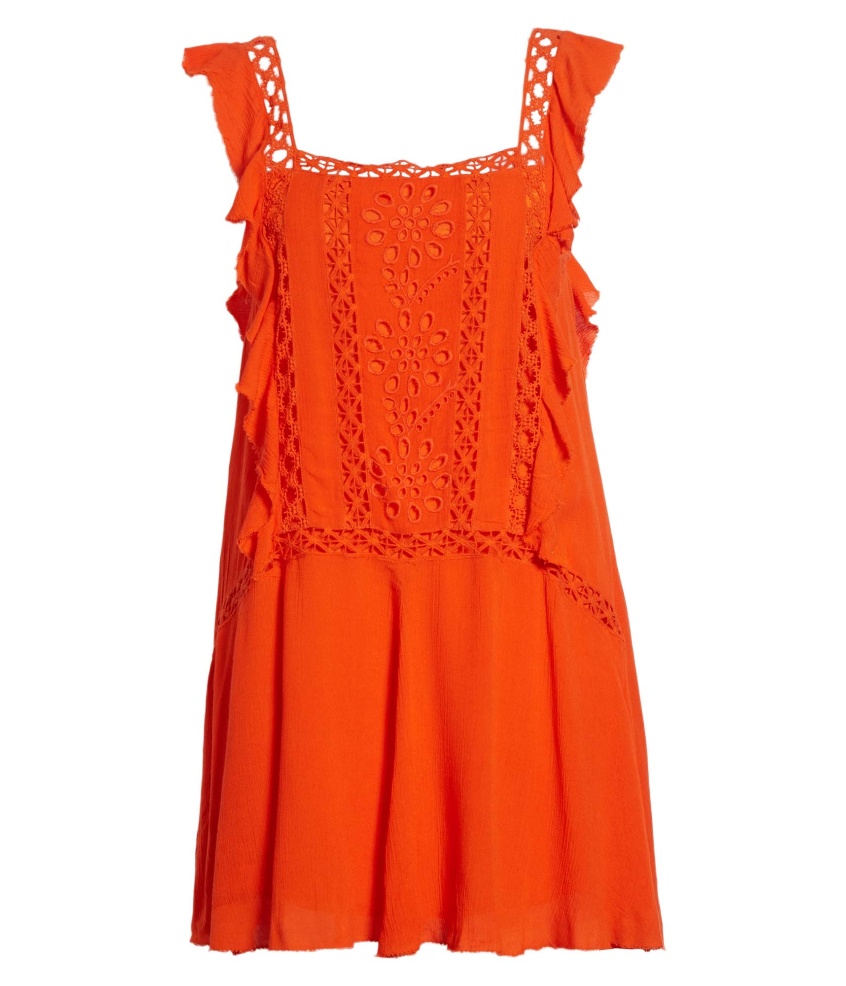 Free People Priscilla Floral Print Mini Dress in Coral - Boho Chic Summer Dress for Beach Vacations & Date Nights