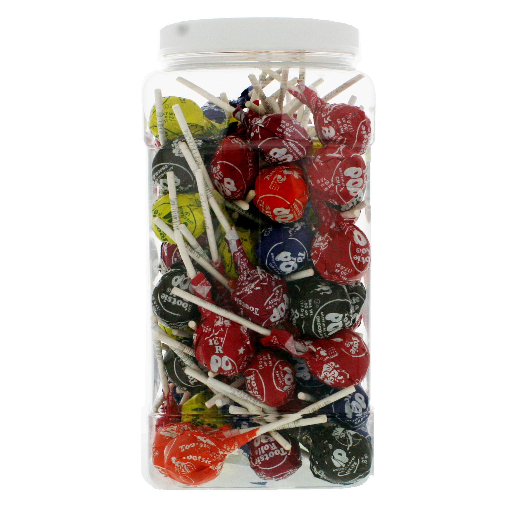 Tootsie Pops 3.75lb Bulk Candy - Assorted Flavors Suckers in 1 Gallon Reusable Square Jar | Party Favors, Halloween Treats, Office Snacks & Gift Ideas