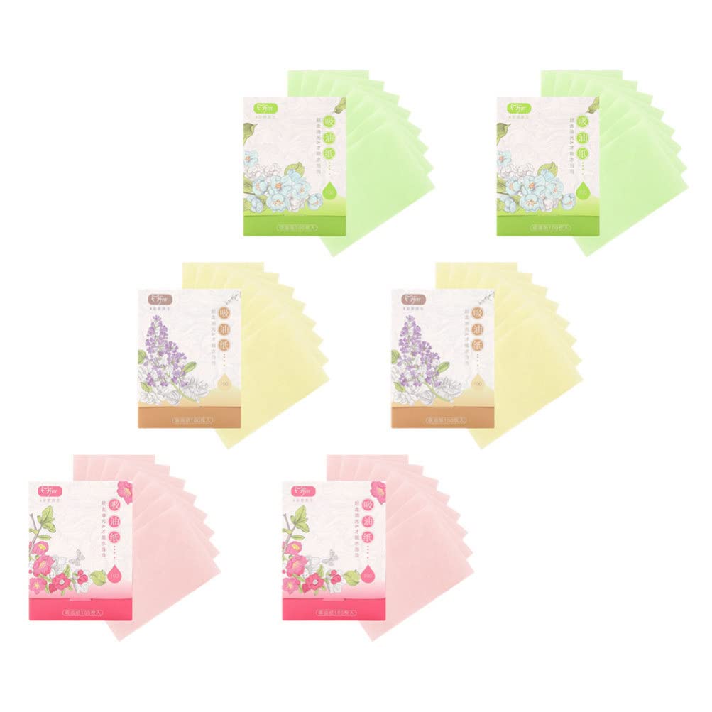 FOMIYES Oil Absorbing Sheets for Face - 6 Pack Disposable Oil Blotting Papers for Oily Skin, Shine Control & Makeup Touch-Up | On-the-Go Skincare & Beauty Essential for Gym, Office & Travel
