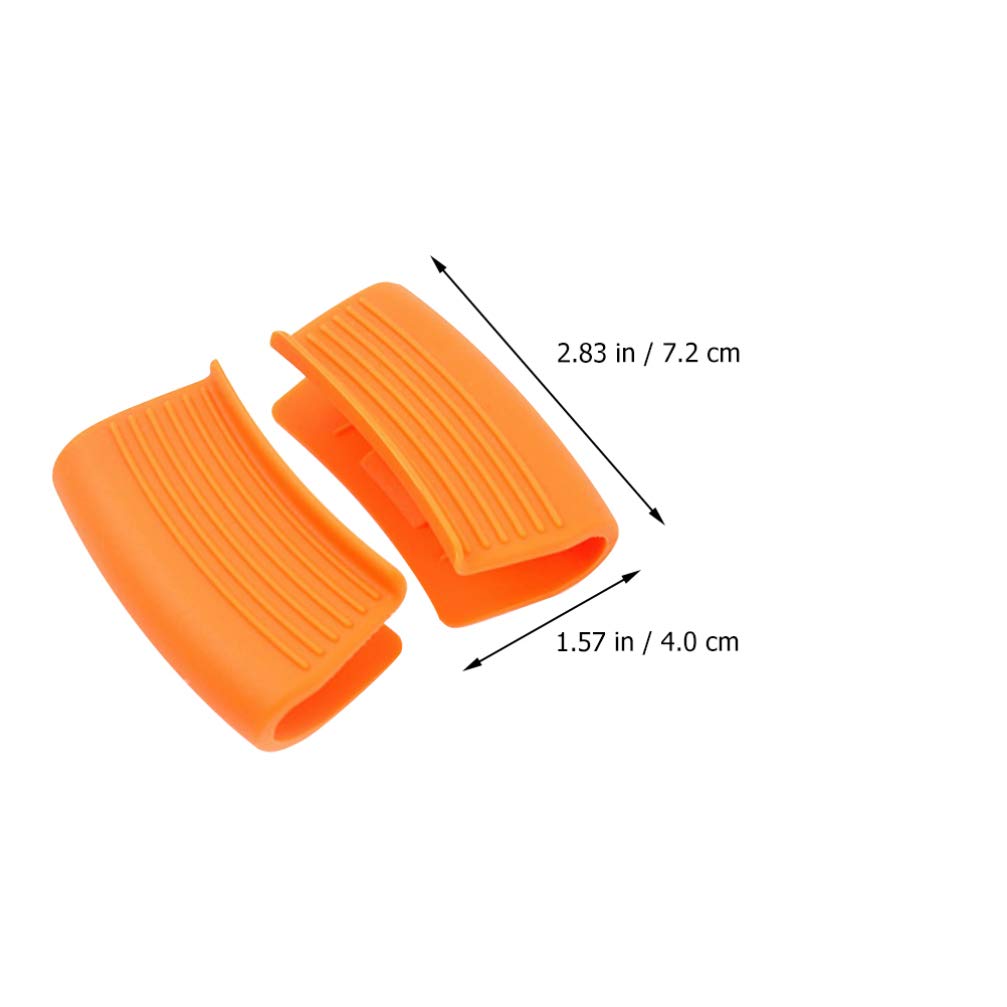 SOLUSTRE 2 Pairs Silicone Pot Handle Covers - Heat Resistant Anti-Scald Cooking Grips for Stew Pots, Hot Pots & Pans - Oven Safe Kitchen Accessories for Safe Cooking & Baking
