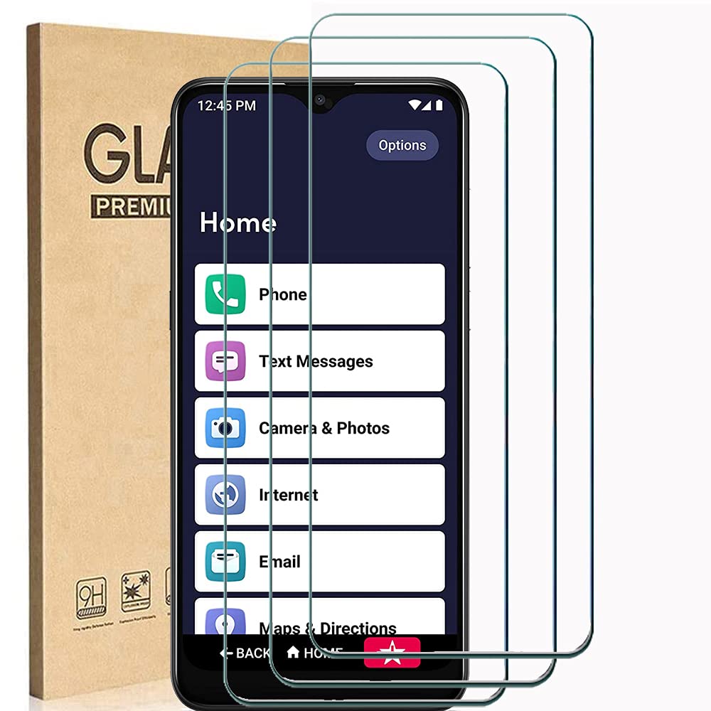 [3 Pack] Lively Jitterbug Smart 3 Screen Protector - 9H Hardness Anti-Scratch Tempered Glass with No Bubble Installation - Perfect for Seniors' Easy Smartphone Use (6.22