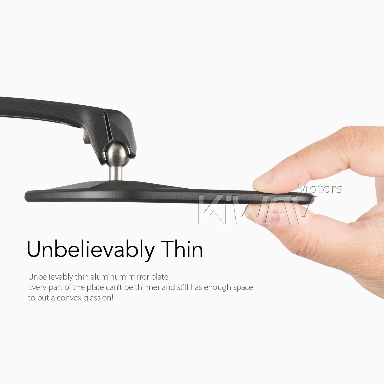 KiWAV Bar End Mirrors - Black for Triumph Water-Cooled Motorcycles - Enhance Visibility & Style for Urban Commuting & Adventure Riding
