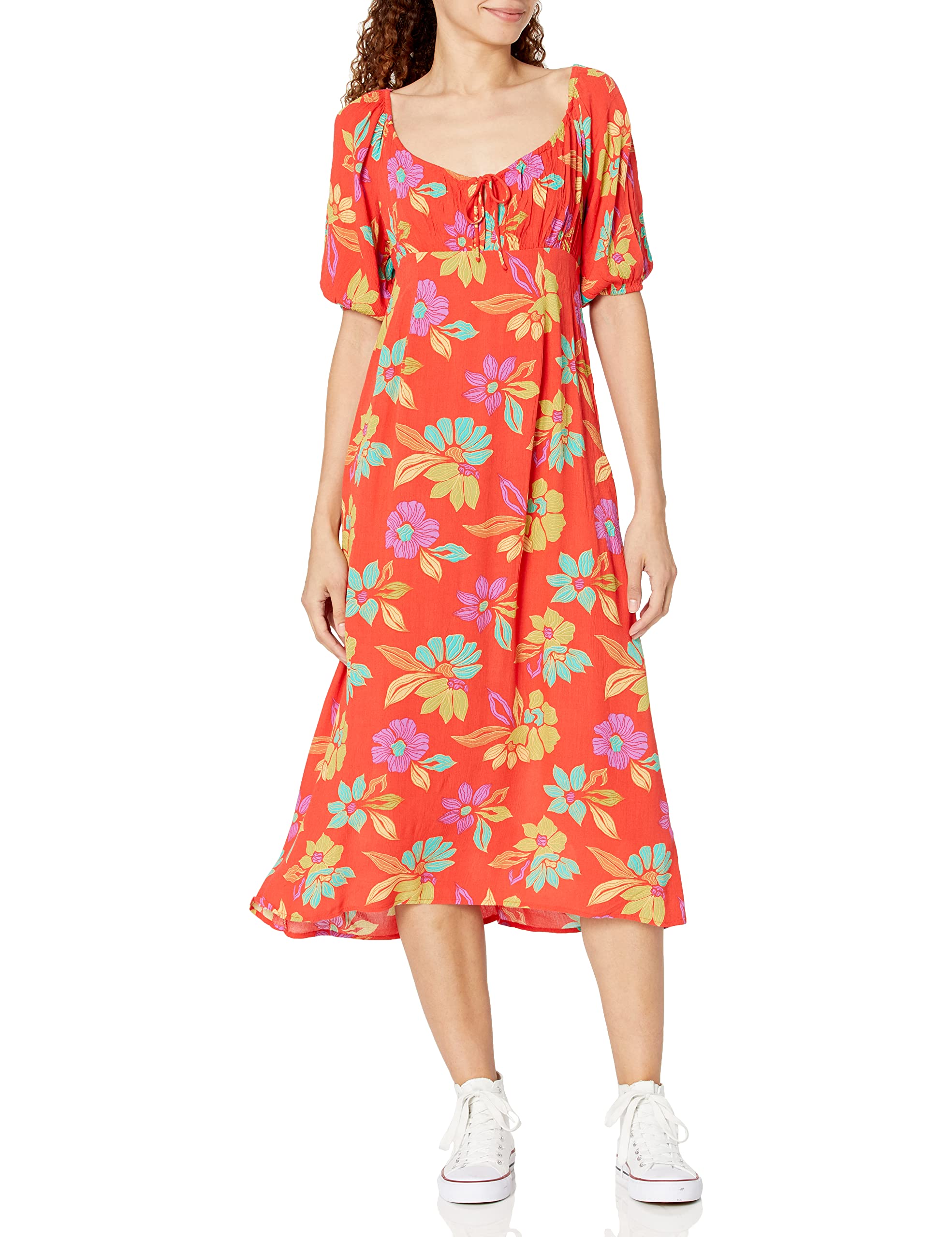 Billabong Women's True Romance Midi Dress - Floral Print Summer Beach Dress for Vacation, Party & Casual Wear