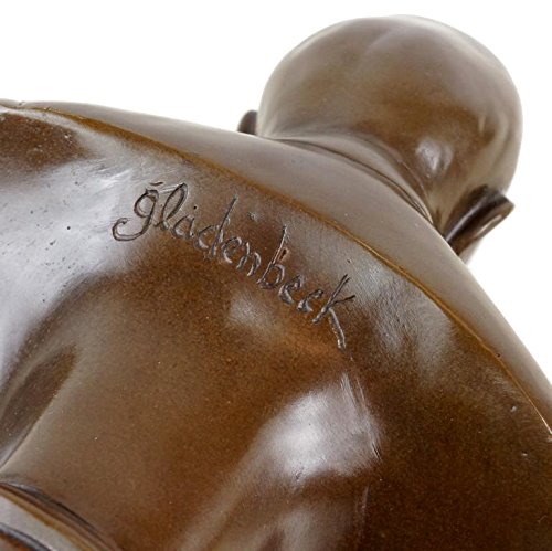 Otto von Bismarck Bronze Bust - Signed Gladenbeck - Military Collectible Statue - Antique German Decor for Office & Home - Historical Figure Sculpture for Study & Library Display