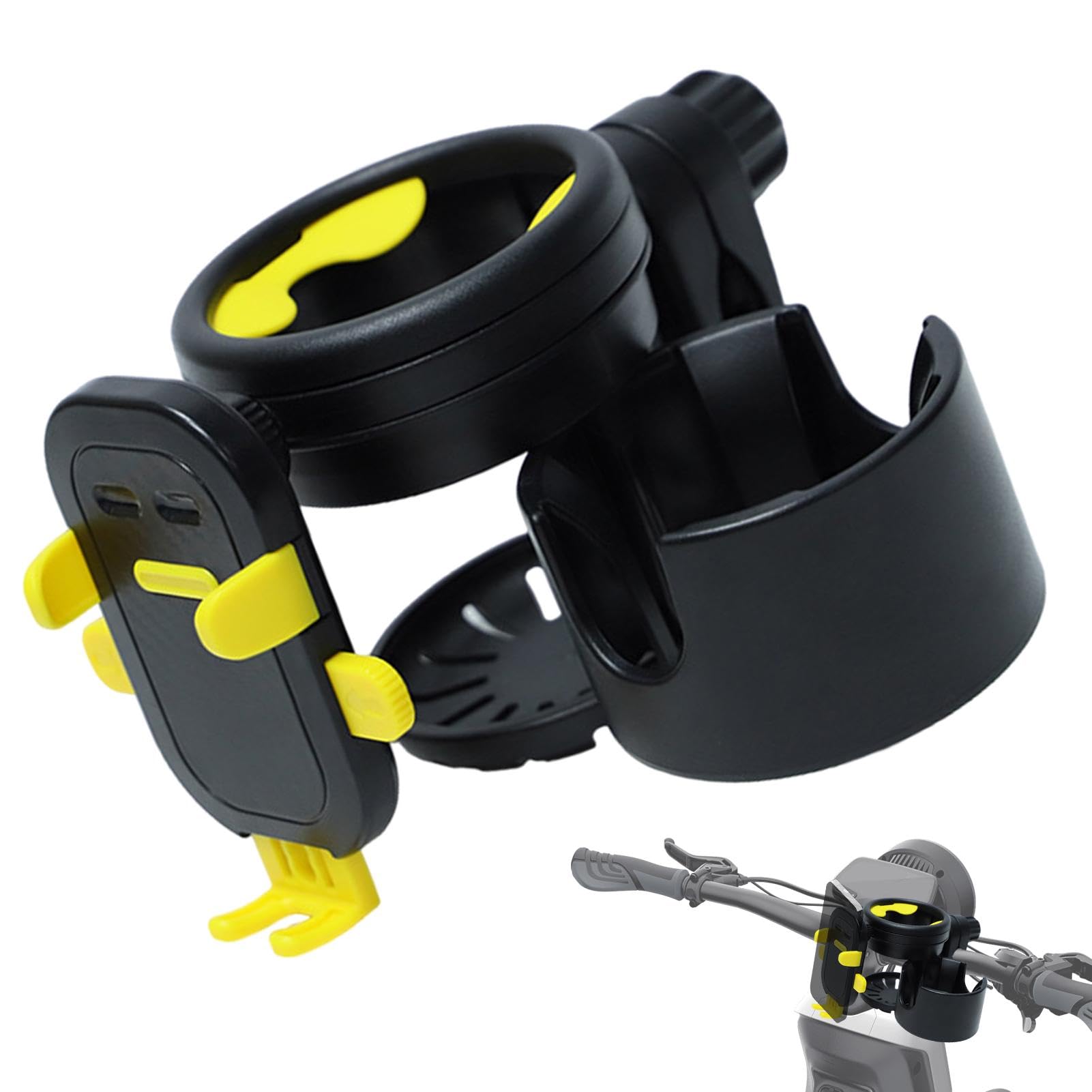 Rotating Pram Cup Holder - Universal Stroller Organizer & Bottle Holder for Nursing Carts, Wheelchairs, Baby Strollers | Perfect for Coffee, Drinks & Snacks On-The-Go
