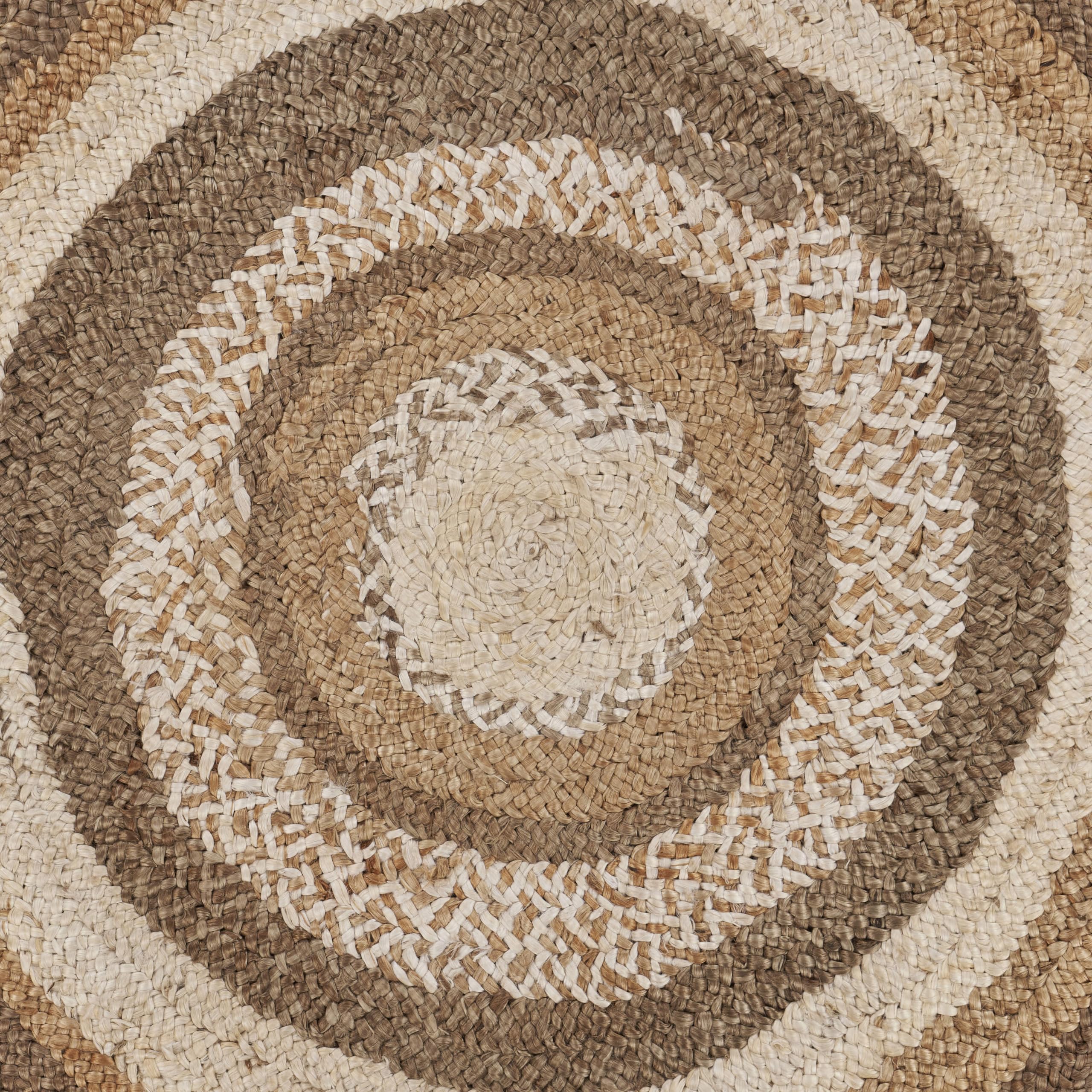 LR Home Natural Jute 6' Round Braided Area Rug - Bohemian Farmhouse Style Indoor Floor Carpet for Living Room, Bedroom, Playroom Decor | Eco-Friendly Jute Fiber | Perfect for Cozy Home, Airbnb & Boho Chic Spaces