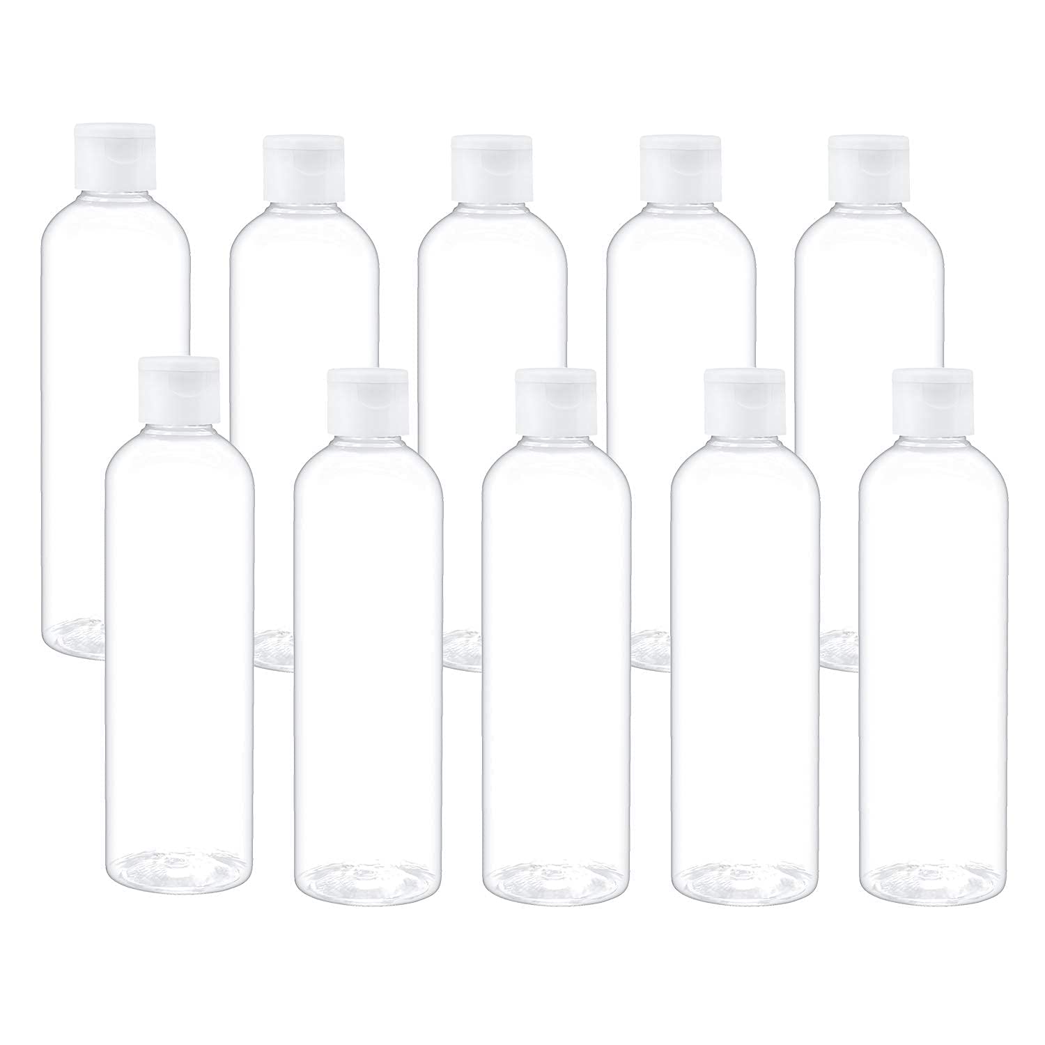 200ml Refillable Travel Size Plastic Bottles - Clear Empty Squeeze Bottles with Flip Top Cap for Toiletries, Shampoo, Lotion & Cosmetics | Leak Proof & Portable | Perfect for Travel, Gym & Home Use (Pack of 3)