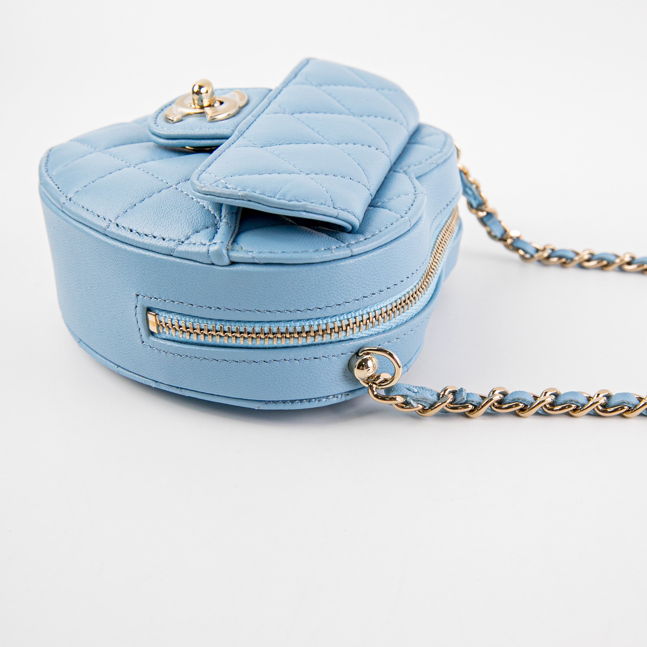 Chanel Mini Heart Bag in Blue - Elegant Crossbody Purse for Women | Perfect for Date Nights, Parties & Special Occasions