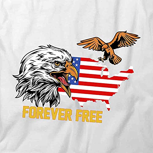 Forever Free American Flag Eagle Graphic T-Shirt | Patriotic Printed Tee for Men & Women | Perfect for 4th of July, Veterans Day & Outdoor Events
