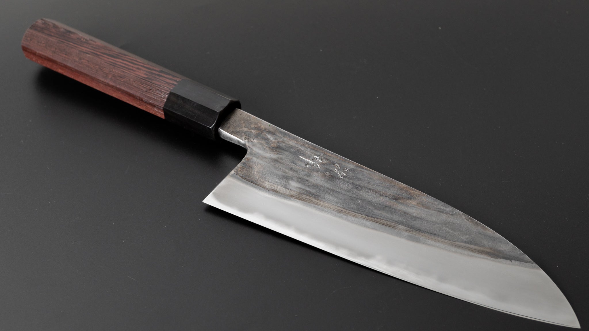 Premium Jiro Tsuchime Wa Santoku Knife 165mm - Japanese Damascus Steel with Taihei Tagayasan Wood Handle - Perfect for Sushi, Vegetables & Meat Cutting (#365)