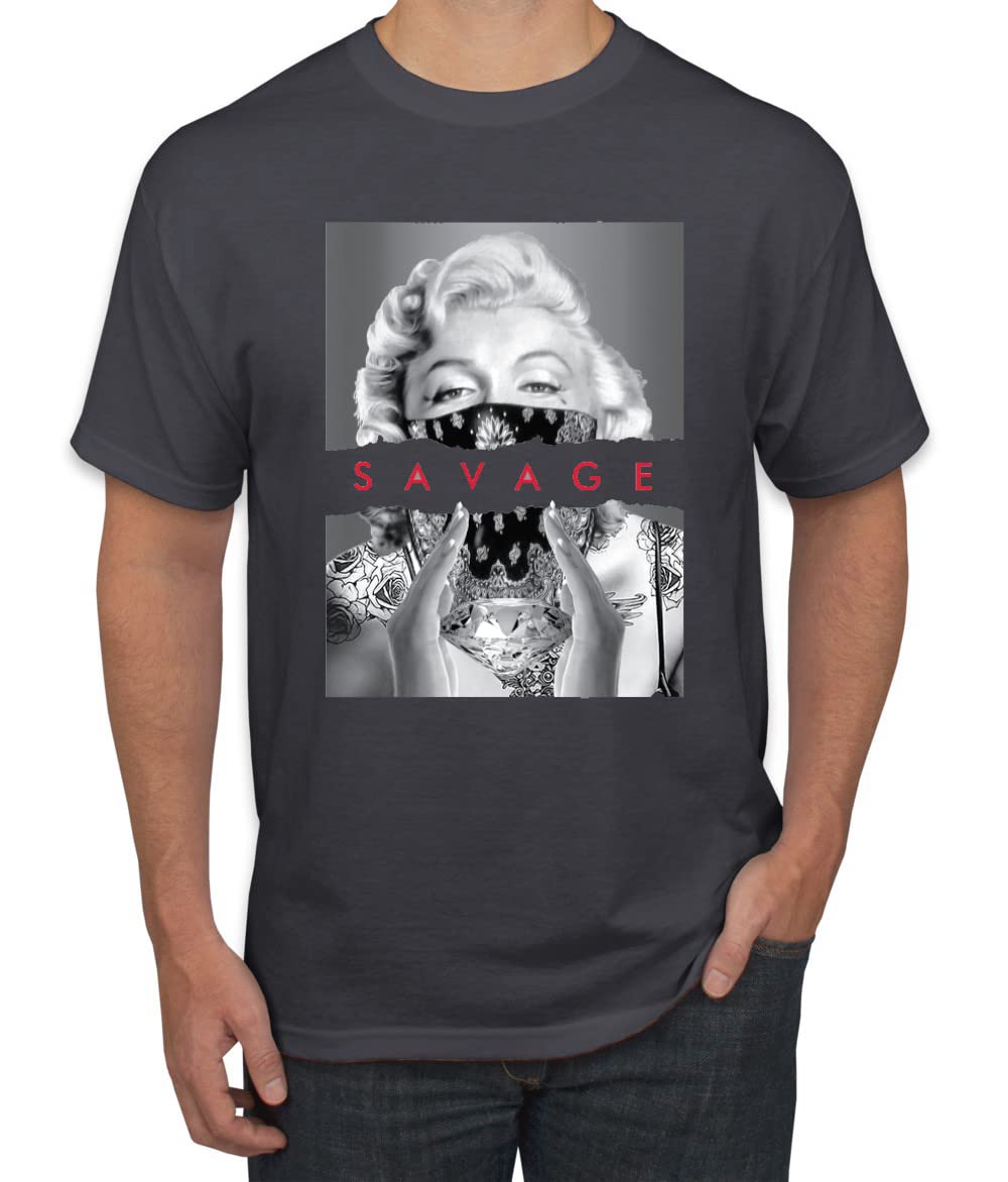 Wild Bobby Marilyn Savage Bandana Graphic T-Shirt for Men - Vintage Pop Culture Tee for Casual Wear, Concerts & Street Style