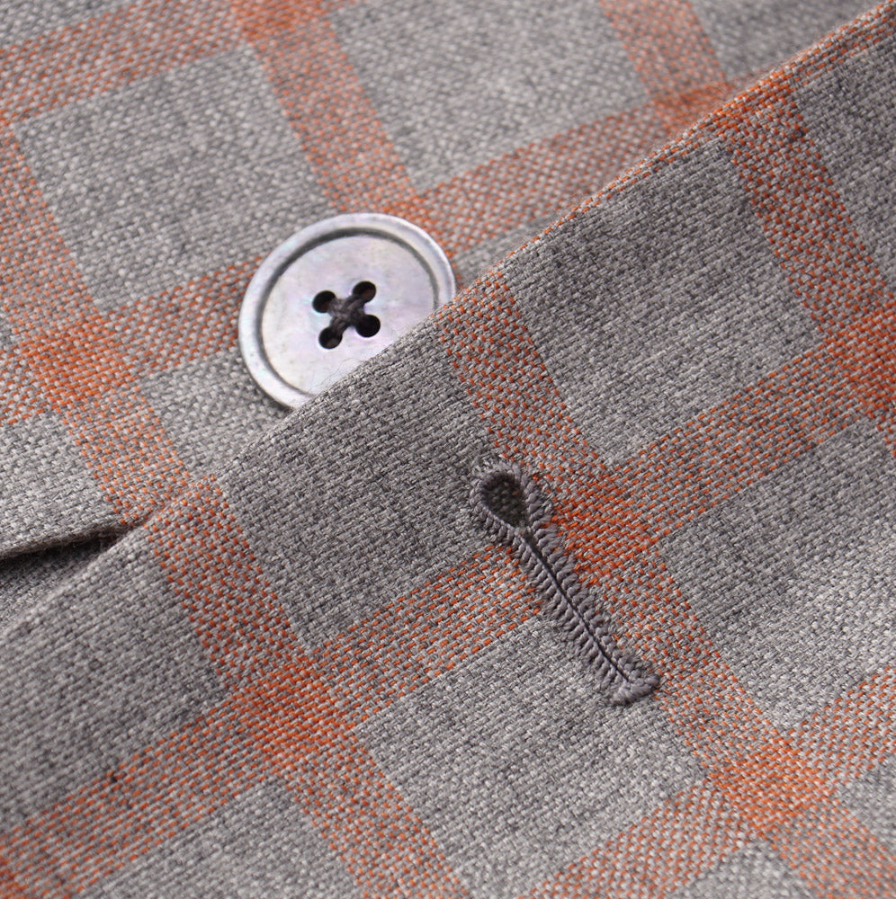 Premium Belvest Gray Check Cashmere Silk Sport Coat for Men - Elegant Business & Formal Wear - Perfect for Weddings, Office & Special Occasions