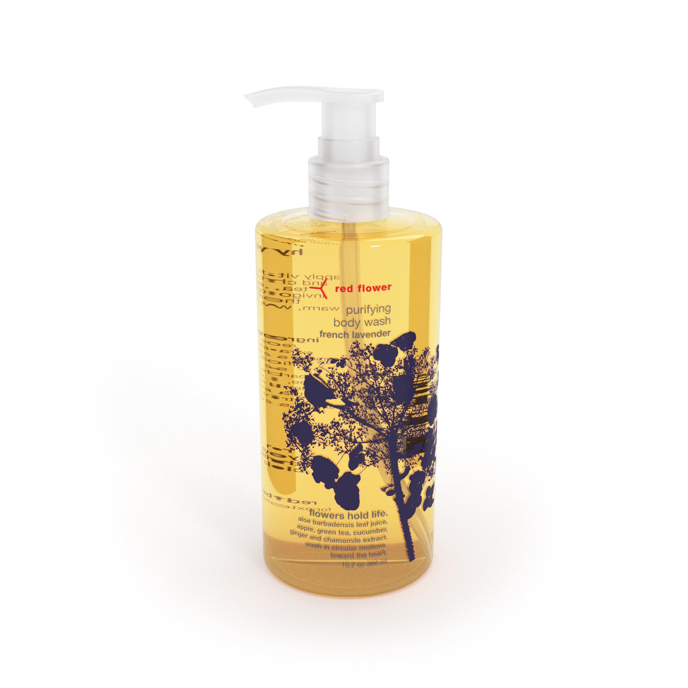 French Lavender Purifying Body Wash - Red Flower Scented, Organic & Moisturizing for Sensitive Skin | Relaxing Aromatherapy Shower Gel for Stress Relief & Better Sleep