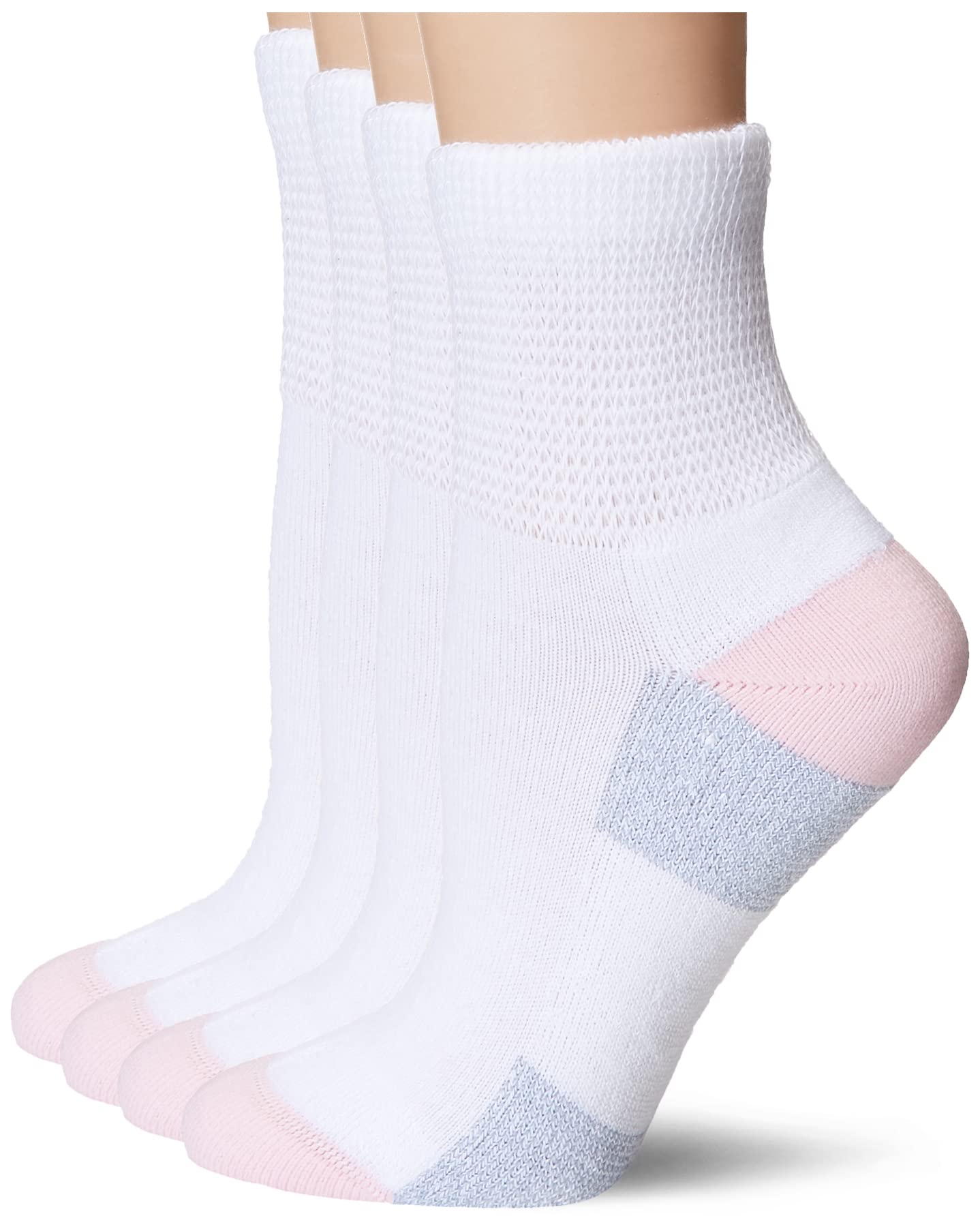 Medipeds Women's Diabetic Socks with Nanoglide Technology - 4 Pack Quarter Socks for Circulation & Comfort (Ideal for Diabetes, Travel & Everyday Wear)