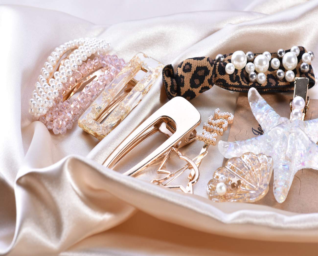 Pearl Hair Clips for Women & Girls - Acrylic Resin Geometric Hair Barrettes with Hollow Design - Elegant Hair Accessories & Styling Tools for Parties, Weddings & Daily Wear