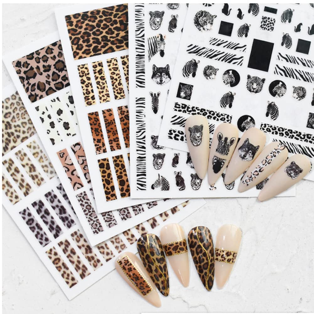 3D Leopard Nail Stickers - Holographic Animal Print Decals for DIY Manicure | Perfect for Parties & Daily Wear