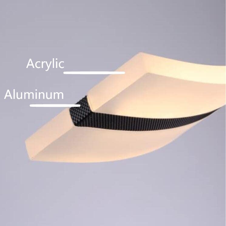 Modern LED Wave Pendant Light - Acrylic Linear Chandelier Ceiling Fixture for Kitchen Island, Dining Room & Living Room - White Light Source | Perfect for Contemporary Home Decor & Restaurant Lighting