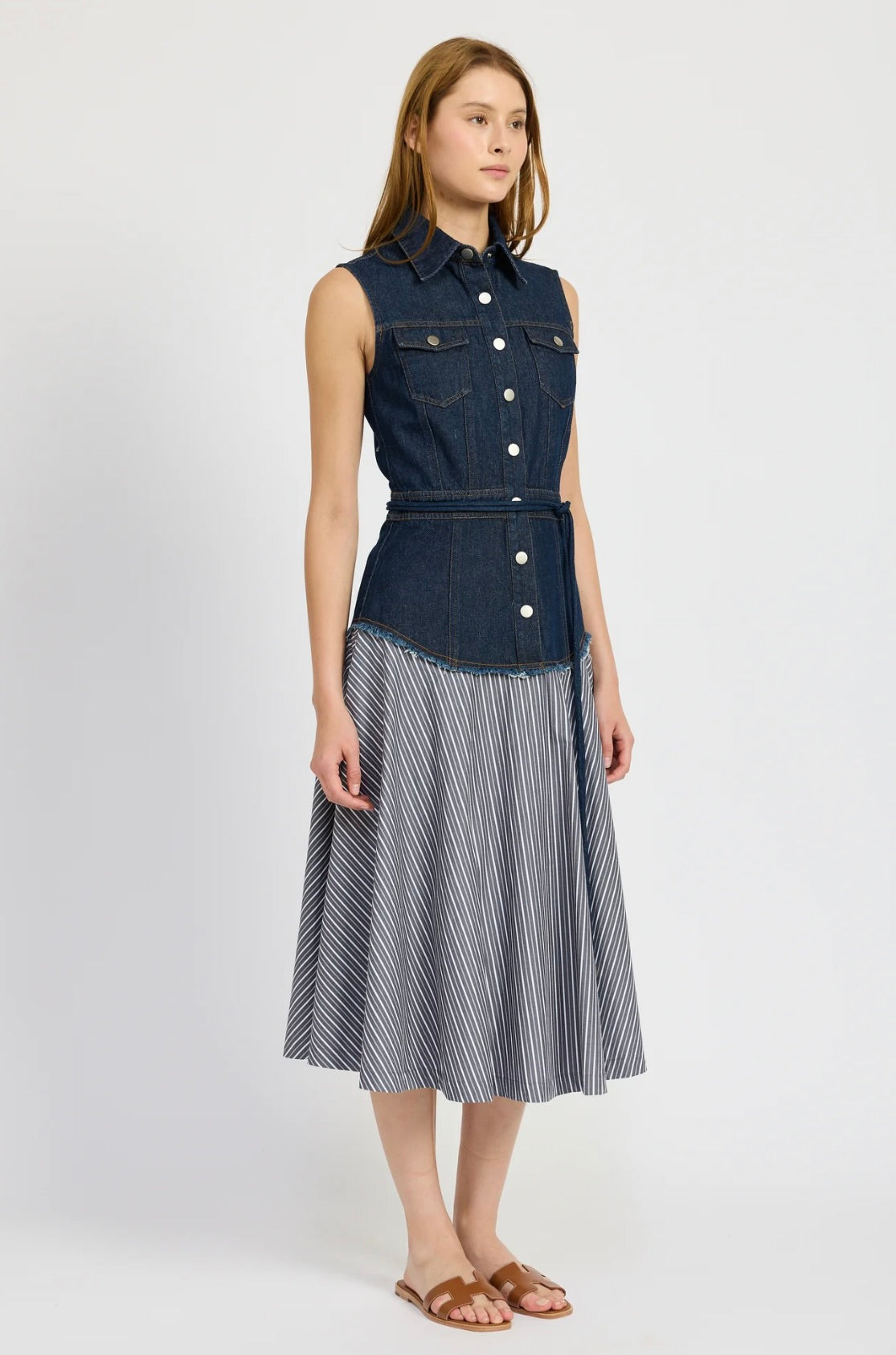Elegant Nicola Midi Dress for Women - Flattering A-Line Summer Dress with Short Sleeves | Perfect for Office, Party & Date Night Outfits