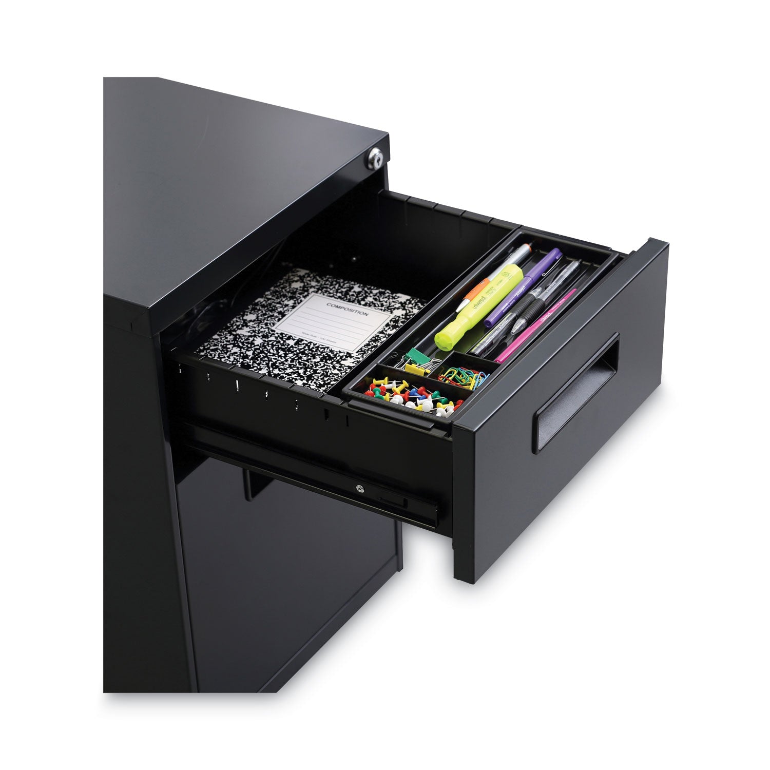 Alera® 2-Drawer File Pedestal - Left or Right Opening - Legal/Letter Size - Charcoal Finish - 14.96