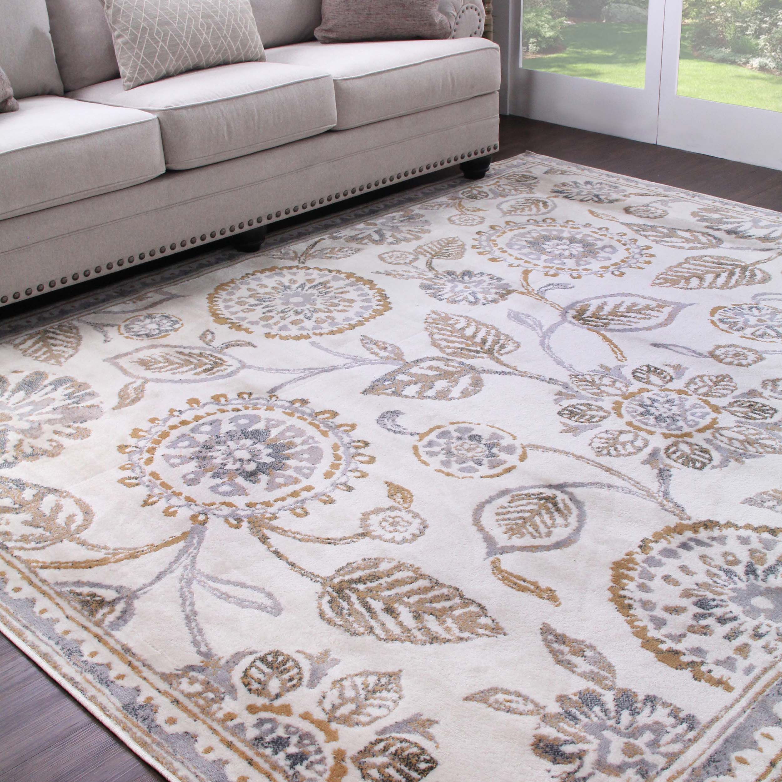 Modern Floral Amaryllis Indoor Farmhouse Area Rug & Runner - Perfect for Living Room, Bedroom, or Entryway Decor