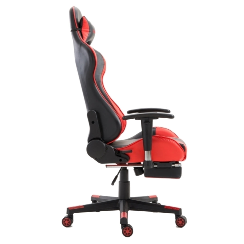 9026 Ergonomic Gaming Chair with Footrest - Black & Red for PC, Console & Office Gaming Comfort