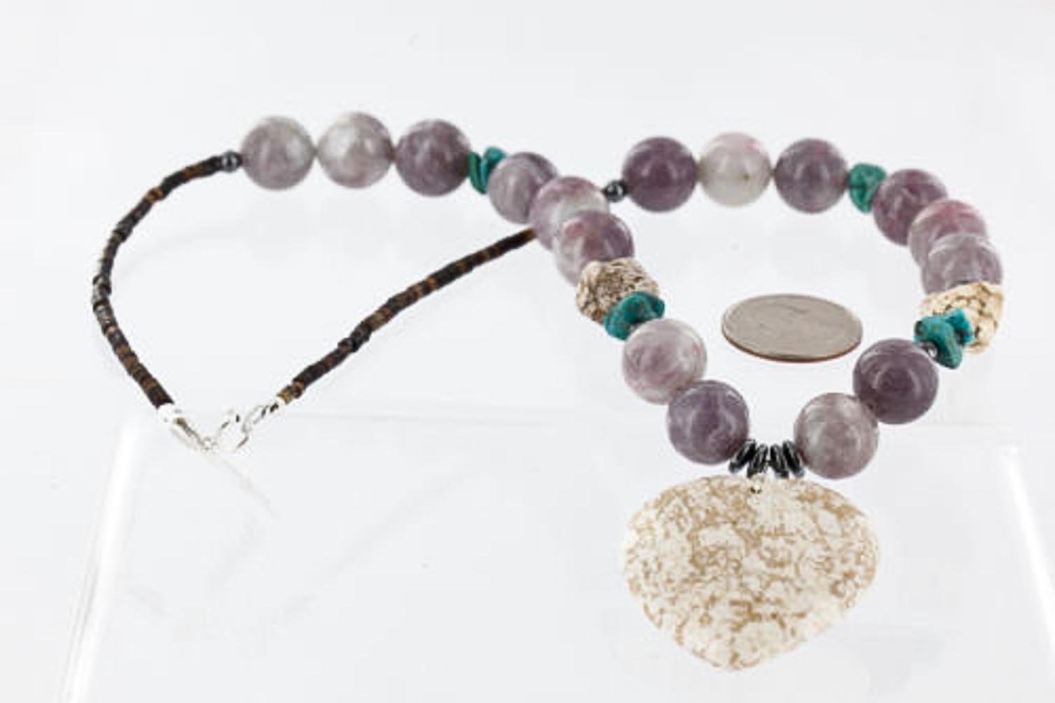 Authentic Native American Handmade Silver Navajo White Howlite Agate Necklace - Certified $200 Tag - Perfect for Boho Fashion, Spiritual Healing & Cultural Jewelry Collection