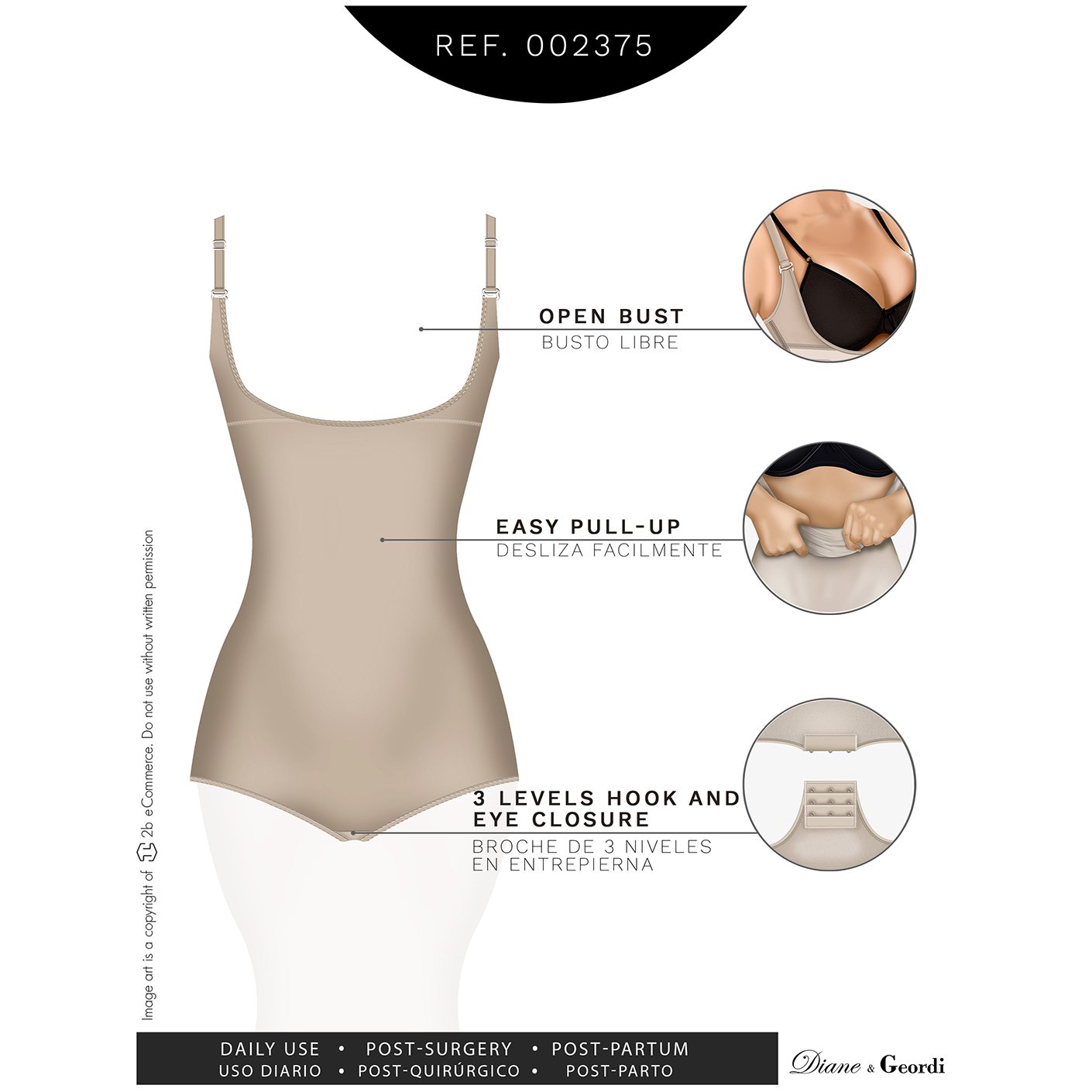 DIANE & GEORDI 002375 Colombian Shapewear - Slimming & Body Shaping Girdle for Women | Perfect for Postpartum, Weight Loss & Special Occasions