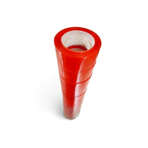 WigzoTapes Double Sided Red Transparent Tape for Hair Wigs, Hair Patches, Men & Women's Wigs - 6 Small Rolls (4m x 24mm Each) - Secure & Comfortable Hold for Daily Wear, Cosplay & Hair Styling