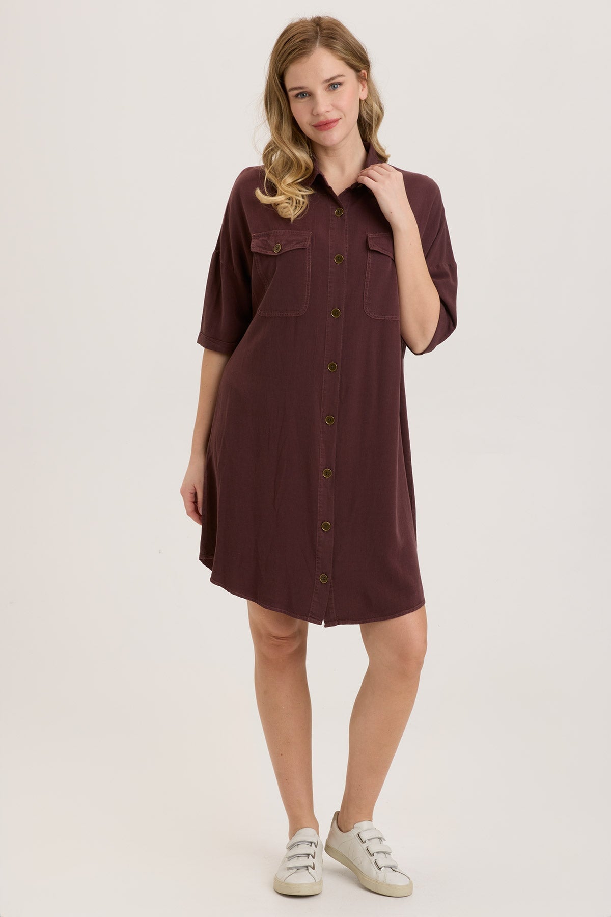 Stylish Bradford Shirt Dress for Women - Casual & Comfortable Long Sleeve Button Down Tunic - Perfect for Office, Date Night & Everyday Wear