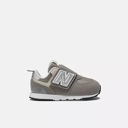 574 NEW B Hook & Loop Sneaker - Comfortable Slip-On Shoes for Men & Women (Rain Cloud + Silver Metallic) | Casual Walking, Running, Gym Workouts & Everyday Wear