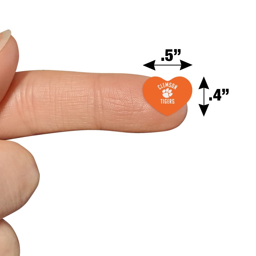 Clemson University Tigers Logo Heart Shaped Planner Stickers - Perfect for Scrapbooking, Bullet Journals, DIY Crafts & School Supplies - Great for Students, Fans & Craft Lovers
