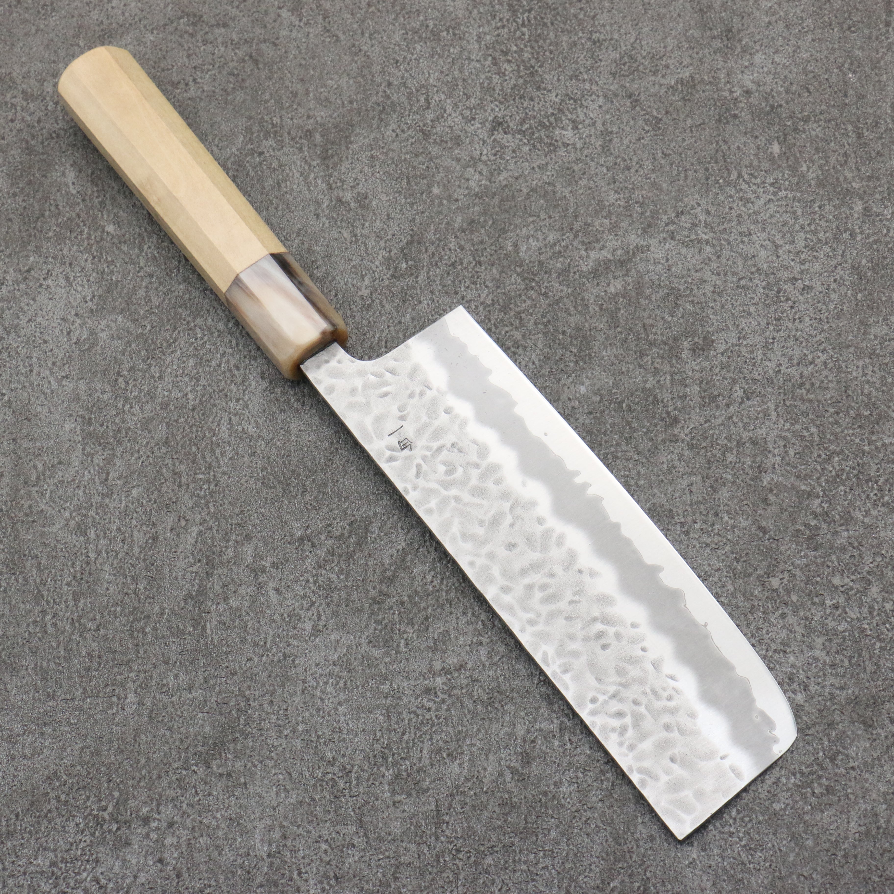 Premium Seisuke Kumo White Steel No.1 Hammered Nakiri Knife 165mm with Magnolia Wood Handle - Japanese Chef Knife for Vegetable Chopping, Slicing & Food Prep in Professional & Home Kitchens