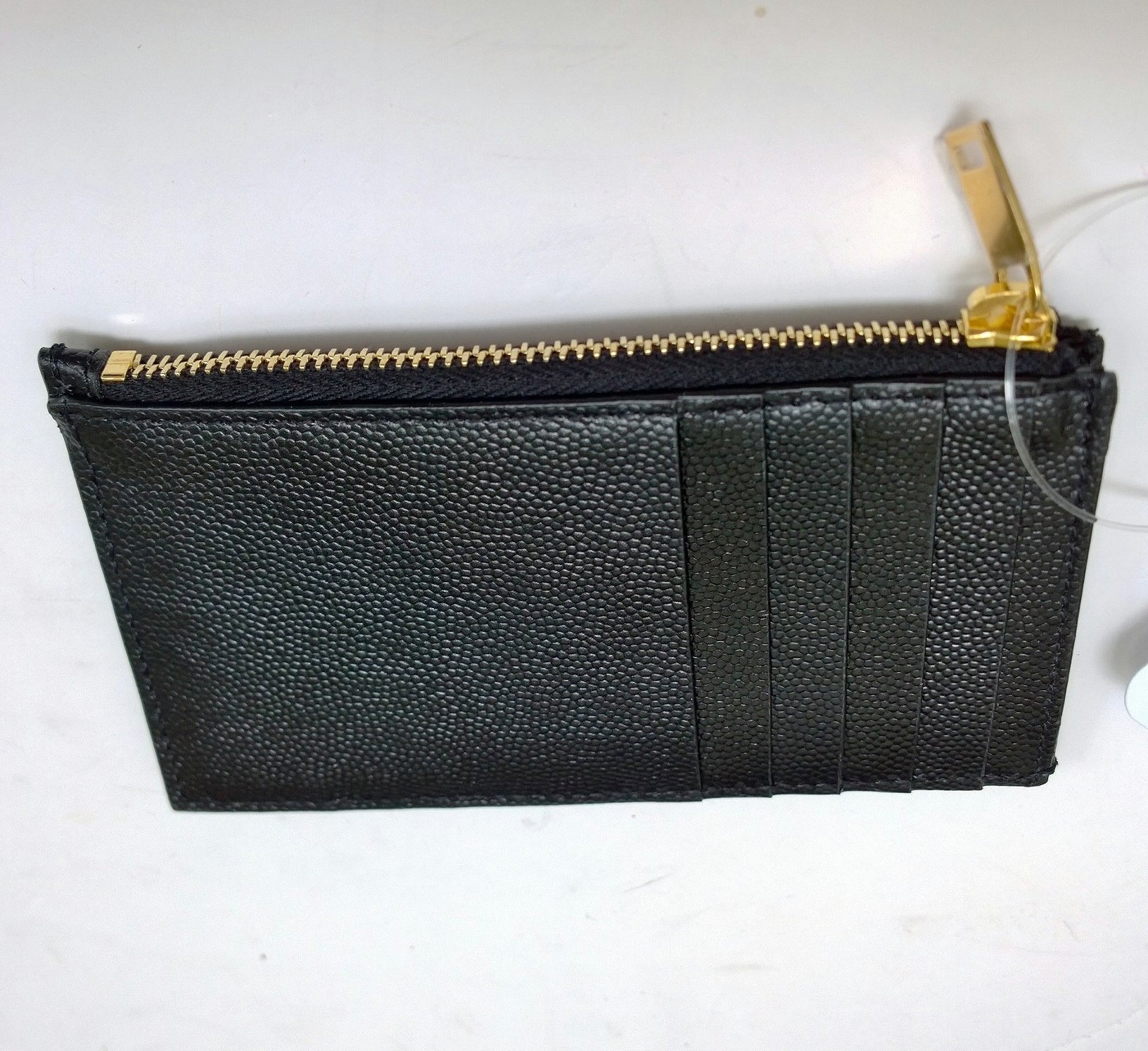 Saint Laurent YSL Monogram Zip Card Wallet in Black - Perfect for Everyday Use & Travel Accessories