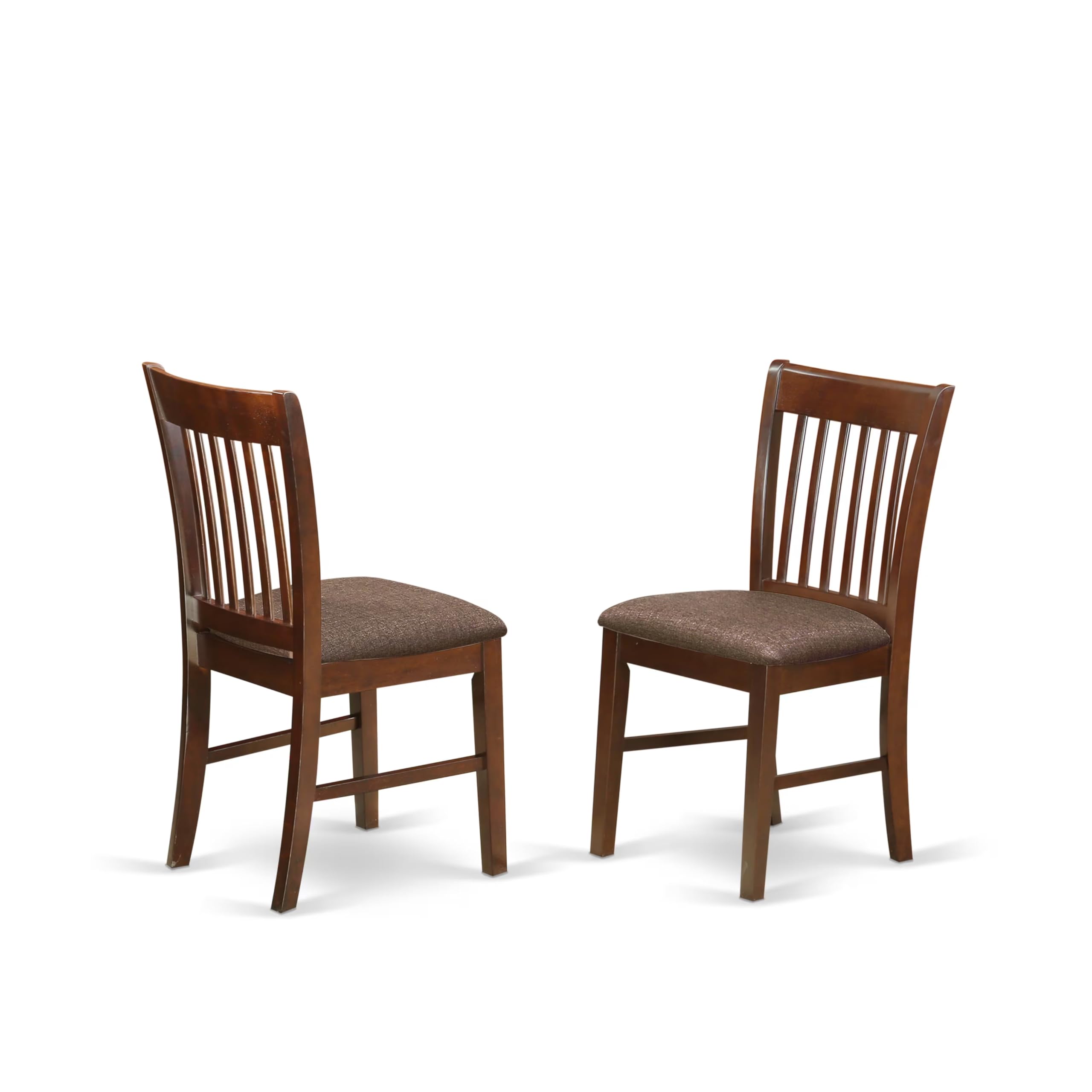East West Furniture HBNF3-MAH-C 3-Piece Round Dining Table Set with Pedestal Base & 2 Upholstered Chairs, 42x42 Inch Mahogany - Perfect for Small Kitchen, Breakfast Nook or Apartment Dining Area