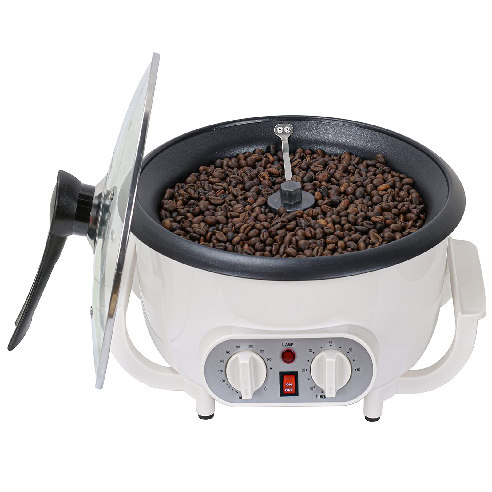 Home Coffee Roaster Machine with Timer - 110V for Beans, Nuts & Chestnuts - Perfect for Home Brewing