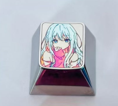 Izumi Sagiri Titanium Alloy 1U Color Carved Keycaps for Mechanical Keyboards - Customized Anime Gaming Keycaps for Typing & PC Setup Decoration