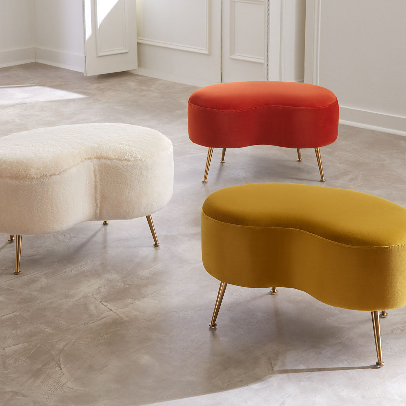 Comfortable Kidney Shaped Ottoman with Storage - Perfect for Living Room, Bedroom, or Nursery - Soft Footrest & Extra Seating