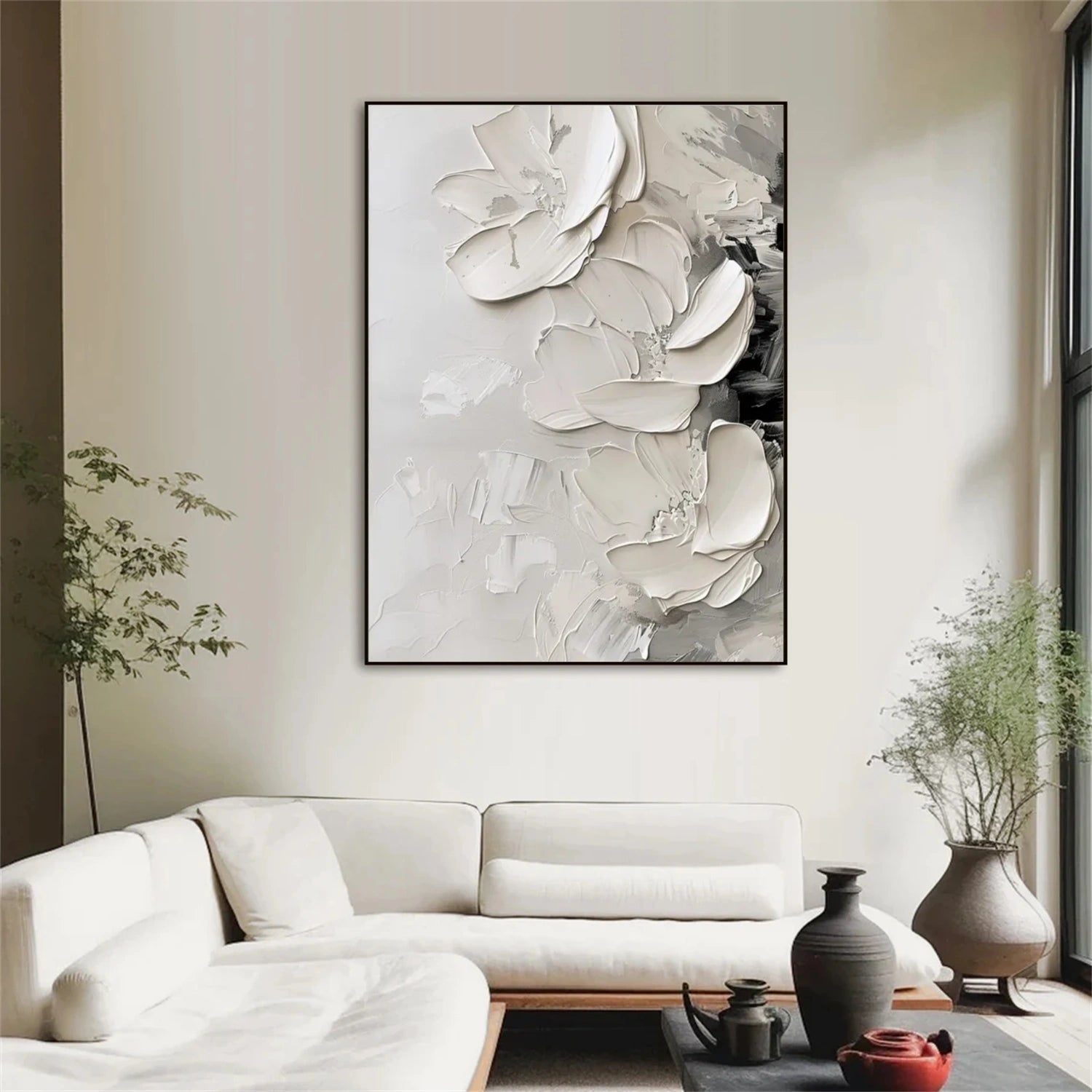 Flower and Tree Painting #FT 198 - Handmade Canvas Wall Art for Home & Office Decor - Perfect for Living Room, Bedroom, and Office Spaces