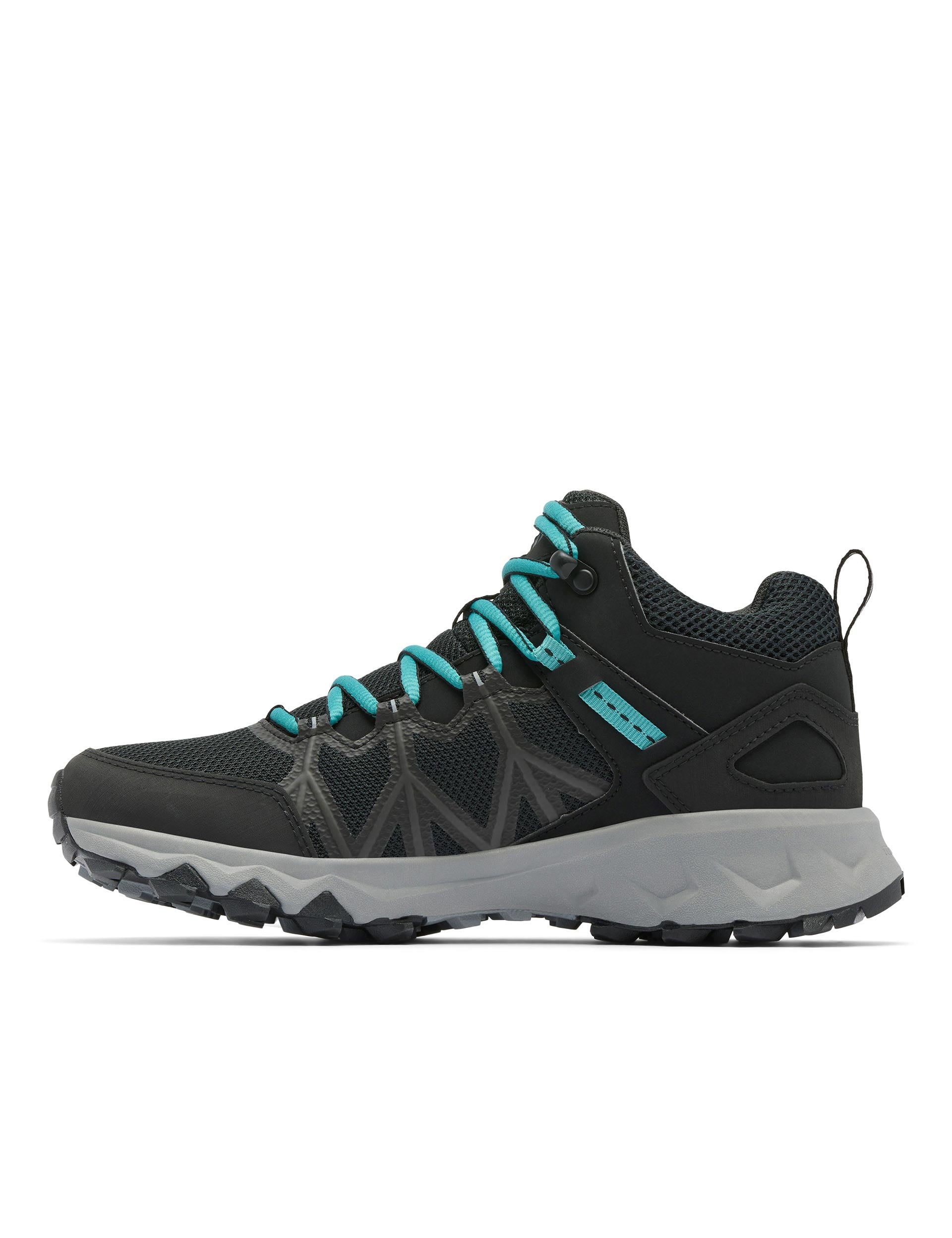Peakfreak II Mid Outdry Waterproof Hiking Boots for Men & Women - Black/Teal - Lightweight Trail Shoes for Outdoor Adventures, Trekking & Backpacking