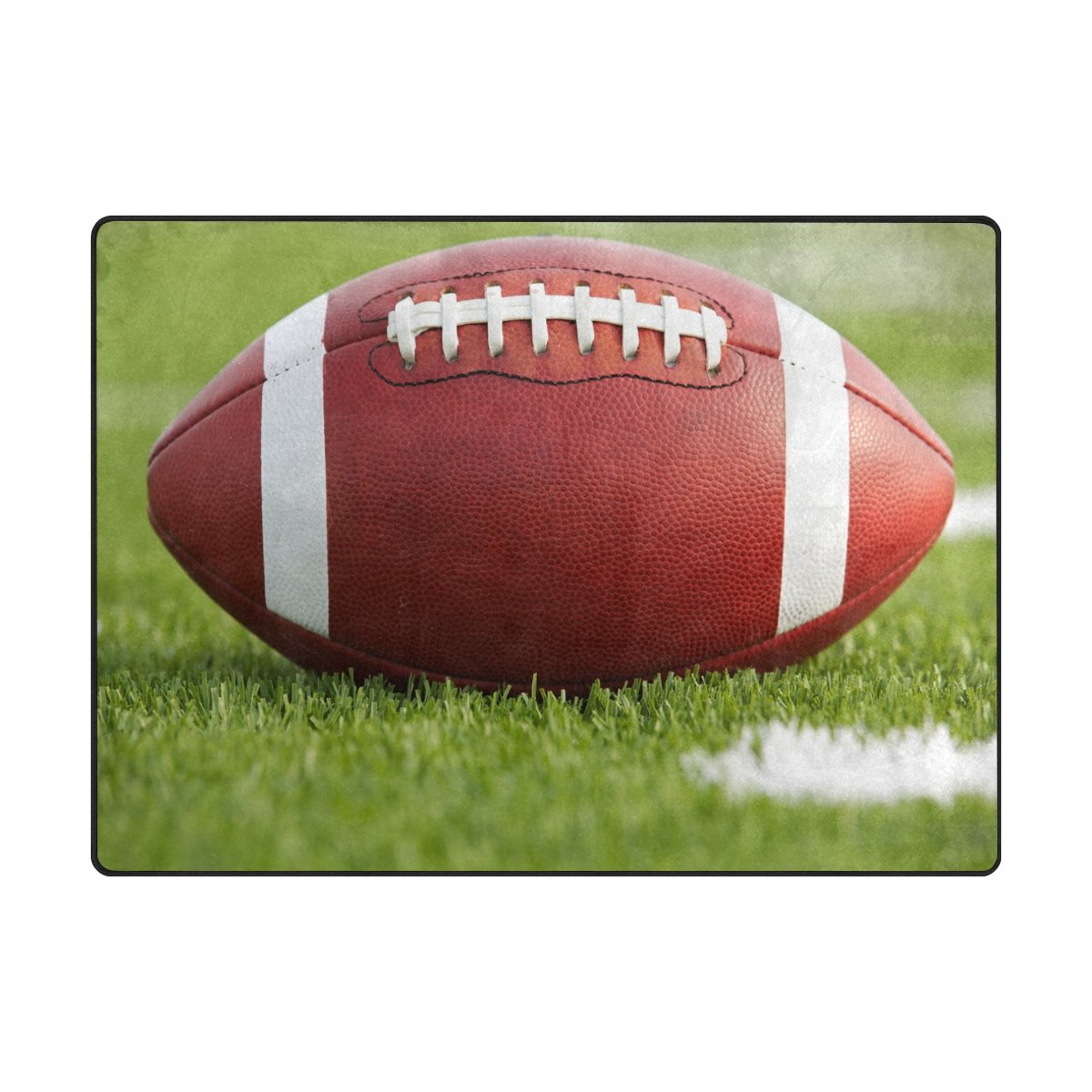 ALAZA American Football Themed Green Area Rug 7' x 5' - Soft Living Room & Bedroom Carpet for Sports Fans | Perfect for Game Rooms, Man Caves & Dorm Decor