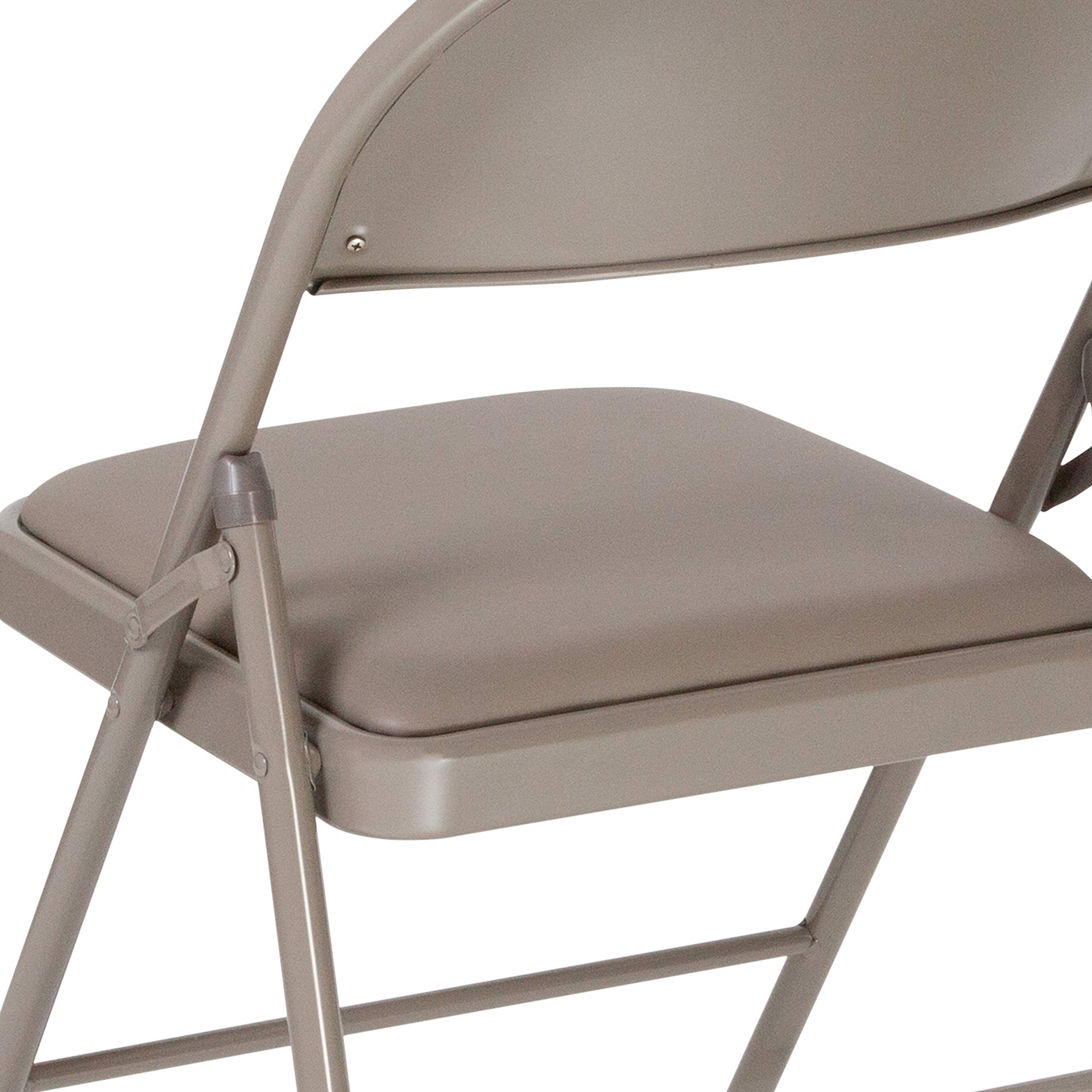 Flash Furniture HERCULES Series Heavy Duty Double Braced Gray Vinyl Folding Chair - Commercial Grade for Events, Parties, Banquets & Home Use