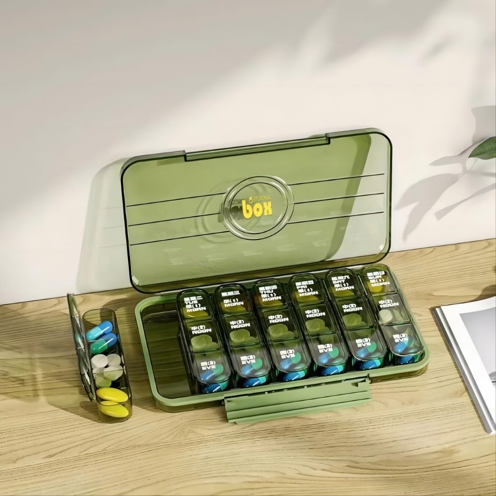 Secure Lockable Medicine Storage Box with Key - 12 x 7.6 x 7.8 Inches Medium Size - First Aid & Medication Safety Container for Home, Travel, and Healthcare Use