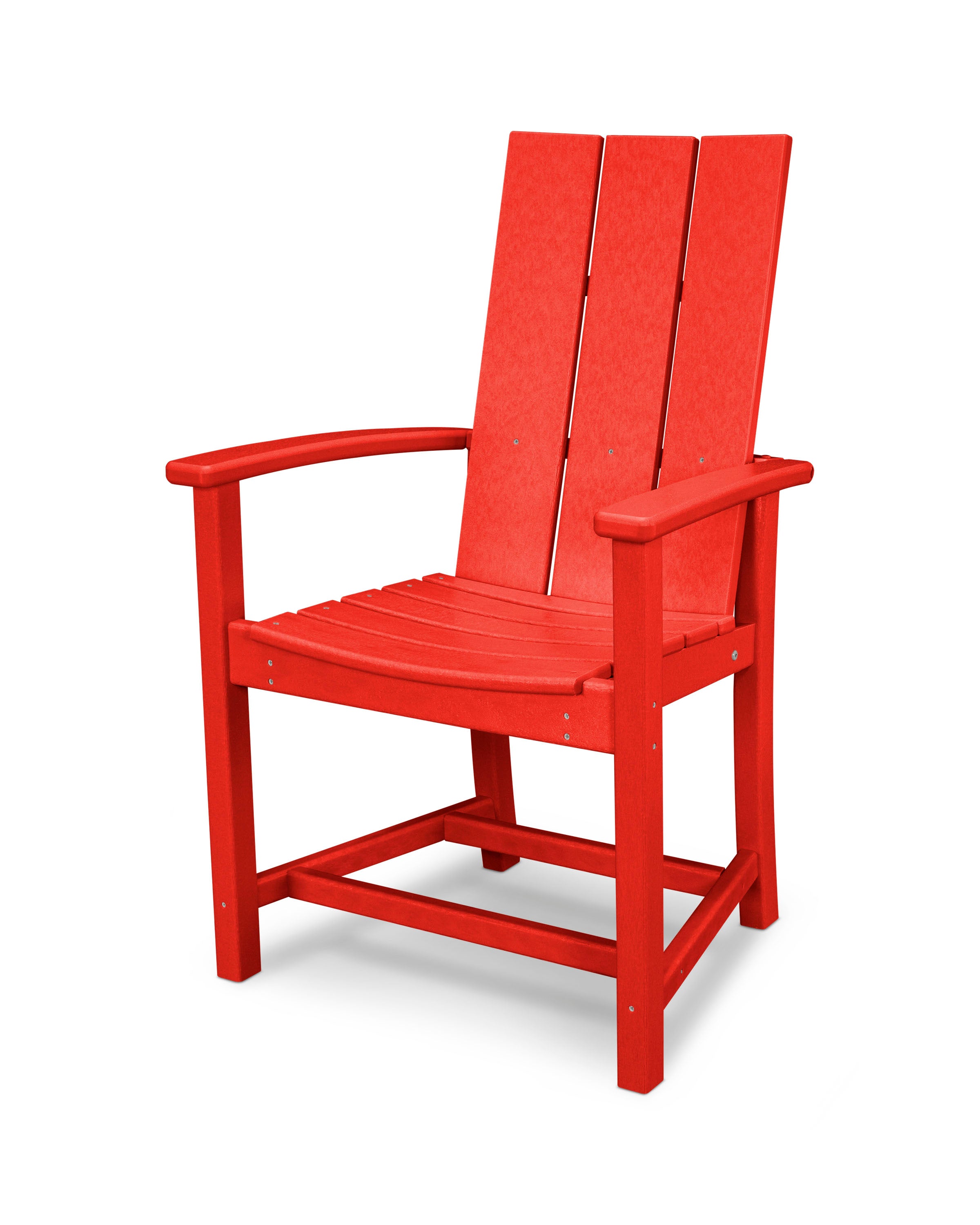 POLYWOOD Modern Adirondack Dining Chair - Outdoor Patio Furniture, All-Weather Resin Wicker, Comfortable Backyard Seating for Garden, Poolside & Deck - Set of 2 (White)