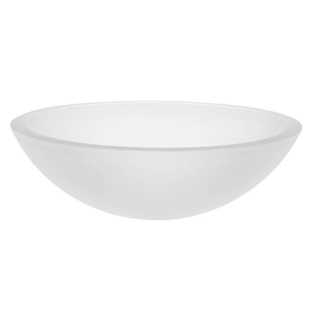 Decolav Translucence Frosted Glass Crystal Vessel Sink 542888 - Modern Bathroom Vanity Sink for Contemporary Home Decor