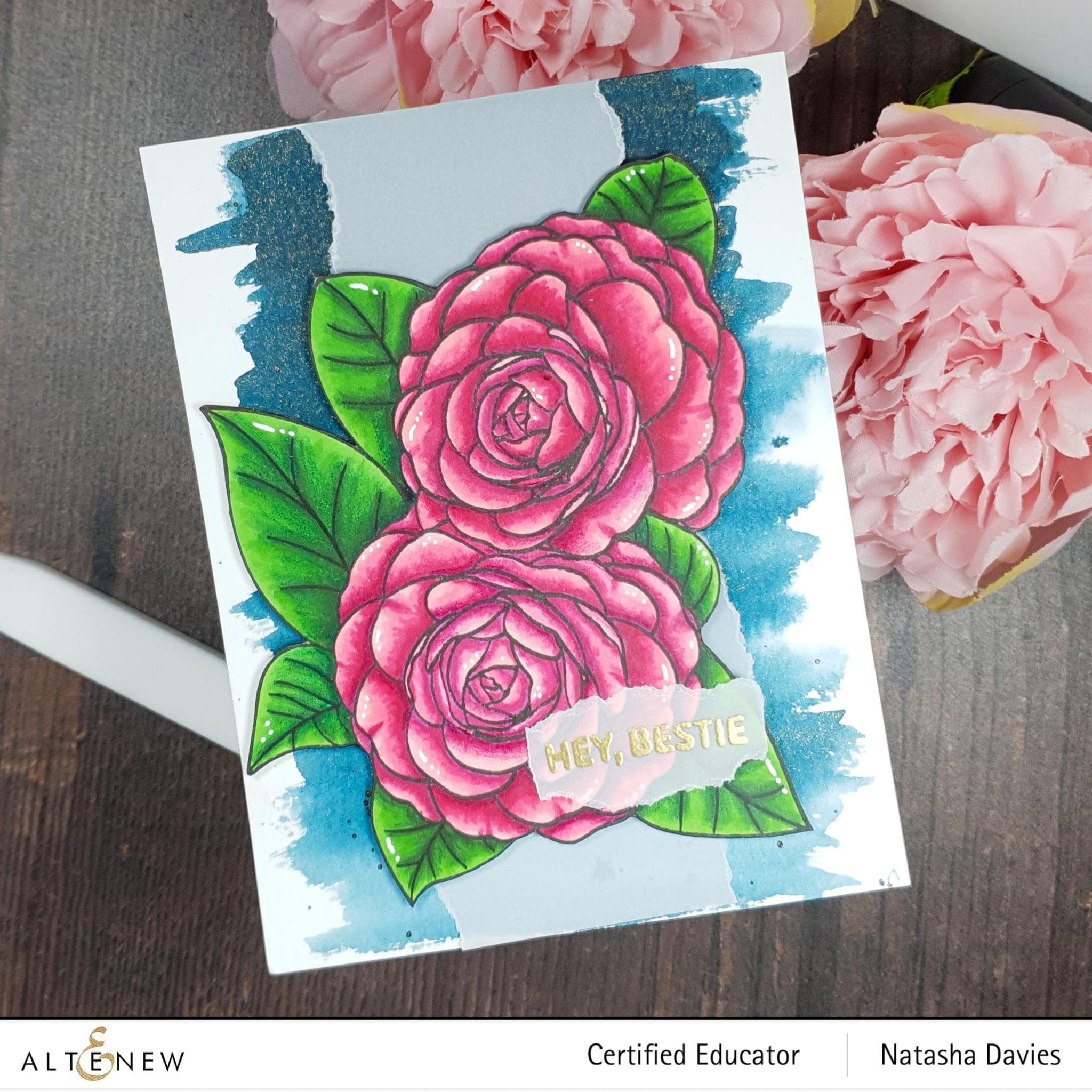 Camellia Waterhouse Outline Stamp Set for Painting Flowers - DIY Floral Art, Scrapbooking & Card Making