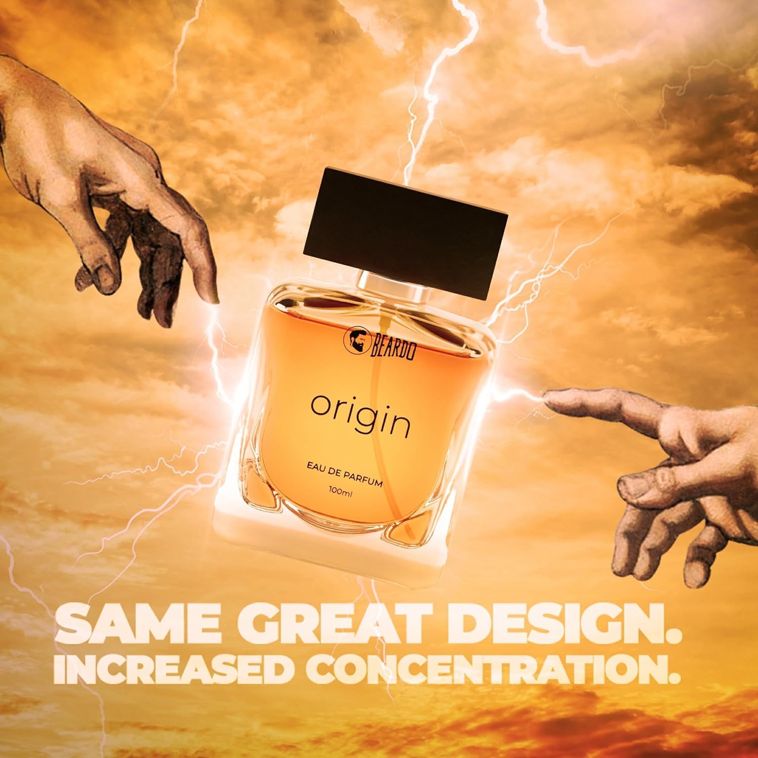 Beardos ORIGIN Eau de Parfum for Men - 100ml | Long Lasting Musky & Aquatic Cologne | Date Night & Special Occasion Fragrance | Ideal Gift for Him | Perfect for Work, Evening Events & Romantic Outings