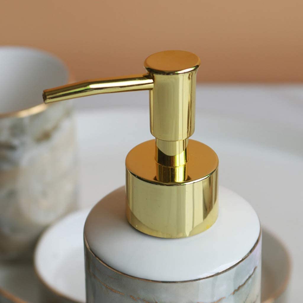 6Pcs Ceramic Bathroom Set - Soap Dispenser, Dish & Holder for Home Decor