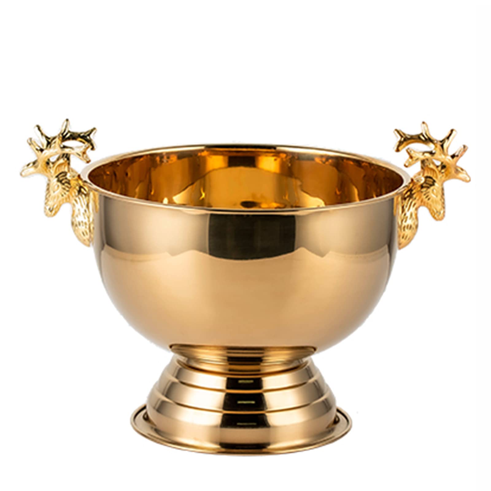 3L Stainless Steel Double Wall Ice Bucket with 2 Antler Handles - Thick Insulated Ice Pail for Wine, Beer & Champagne Bottles - Perfect for Bars, Restaurants, KTV, Home Parties & Outdoor Gatherings