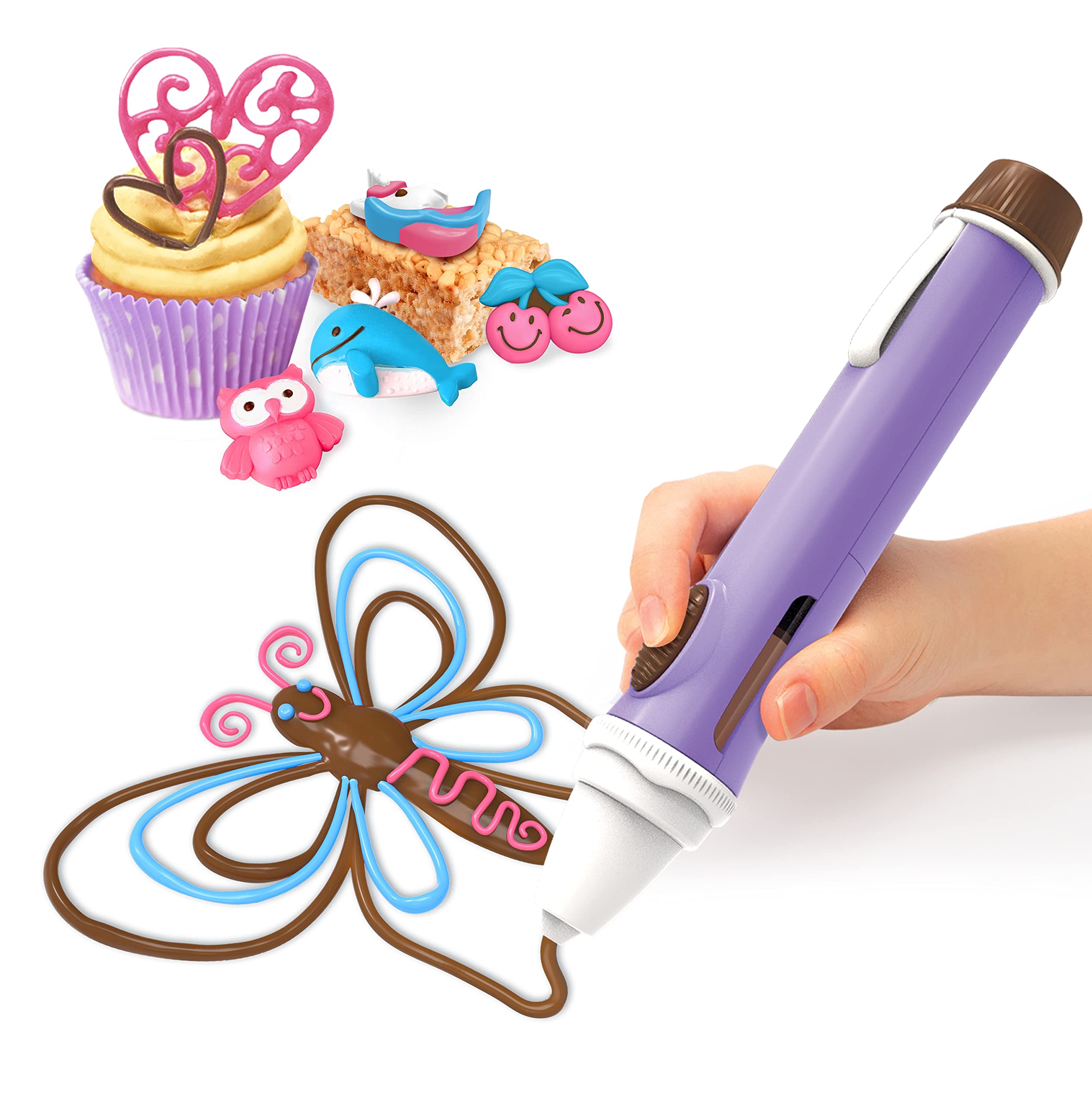 Chocolate Pen Set with 4 Candy Bars - Kids Baking & Crafting Kit for DIY Chocolate Drawing & Dessert Decorating | Perfect for Birthday Parties, Baking Classes & Family Fun Activities