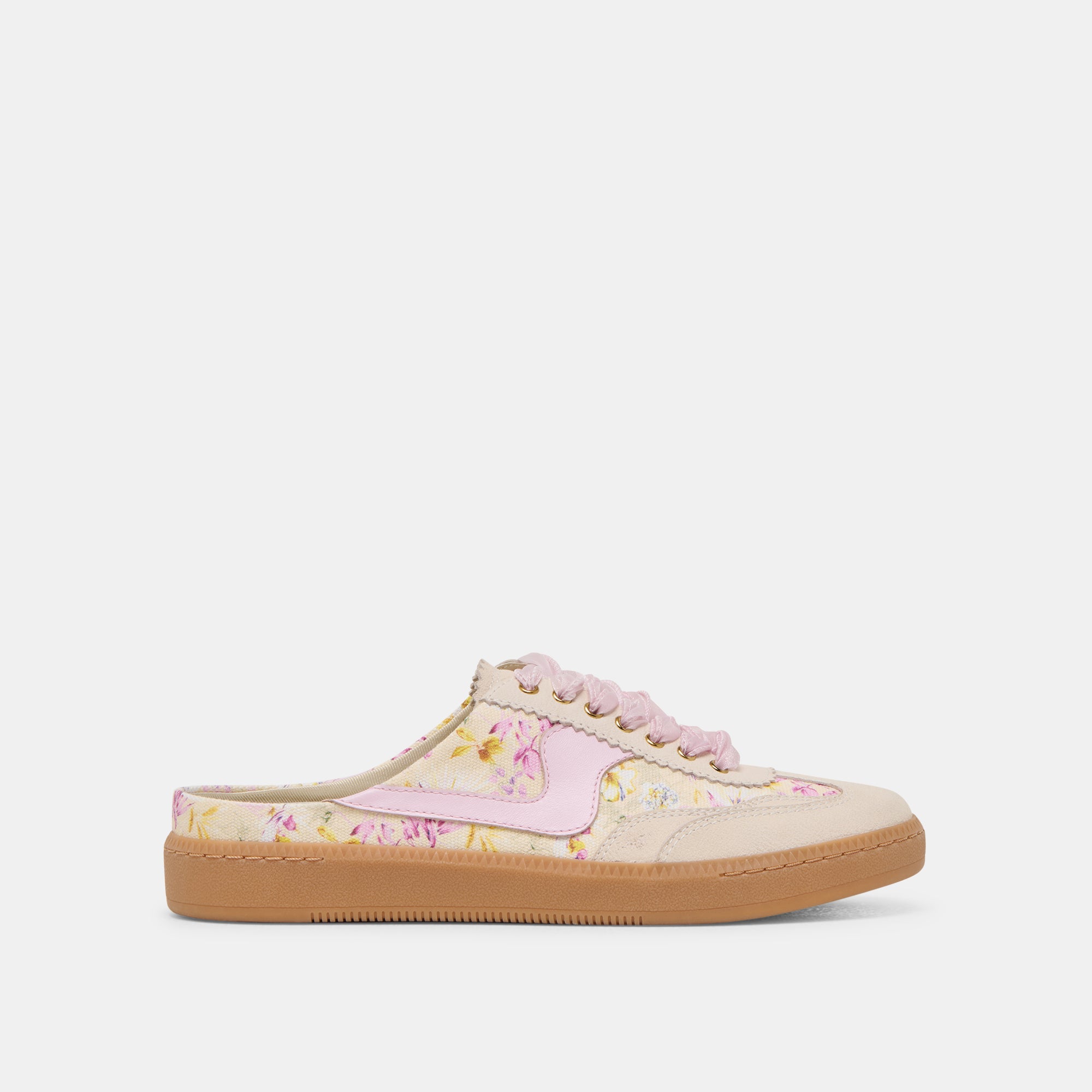 Purple Floral Leather Slide Sneakers for Women - Comfortable Casual Shoes for Summer, Beach, and Home Wear